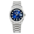 Rolex Day-Date Blue Diamond Dial with Fluted Bezel White Gold Style Automatic Watch / AAA Grade