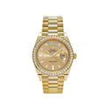 Rolex Day-Date Inspired Champagne Dial Diamond-Style Bezel Yellow Gold-Tone Automatic Watch