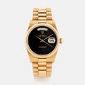 Rolex Day-Date Black Onyx Dial with Fluted Bezel Yellow Gold Style Automatic Watch / AAA Grade
