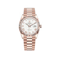 Rolex Day-Date White Dial Roman Numeral with Fluted Bezel Everose Gold Style Automatic Watch / AAA Grade