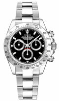 Rolex Daytona Black Dial Steel Bezel Style Automatic Watch / AAA Grade