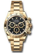 Rolex Daytona Black Dial Yellow Gold Style Automatic Watch / AAA Grade