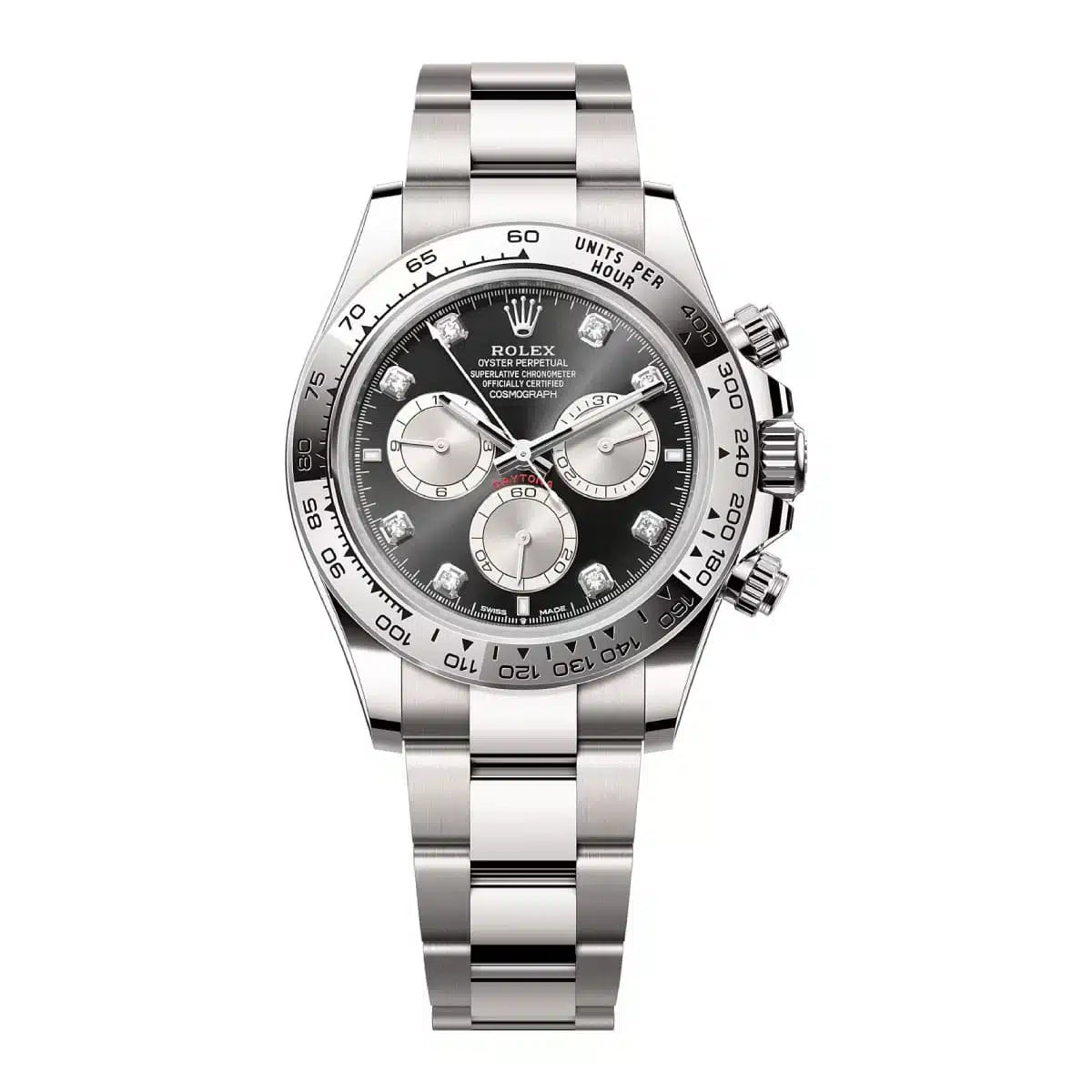 Rolex Daytona Black Dial White Gold Style Automatic Watch / AAA Grade