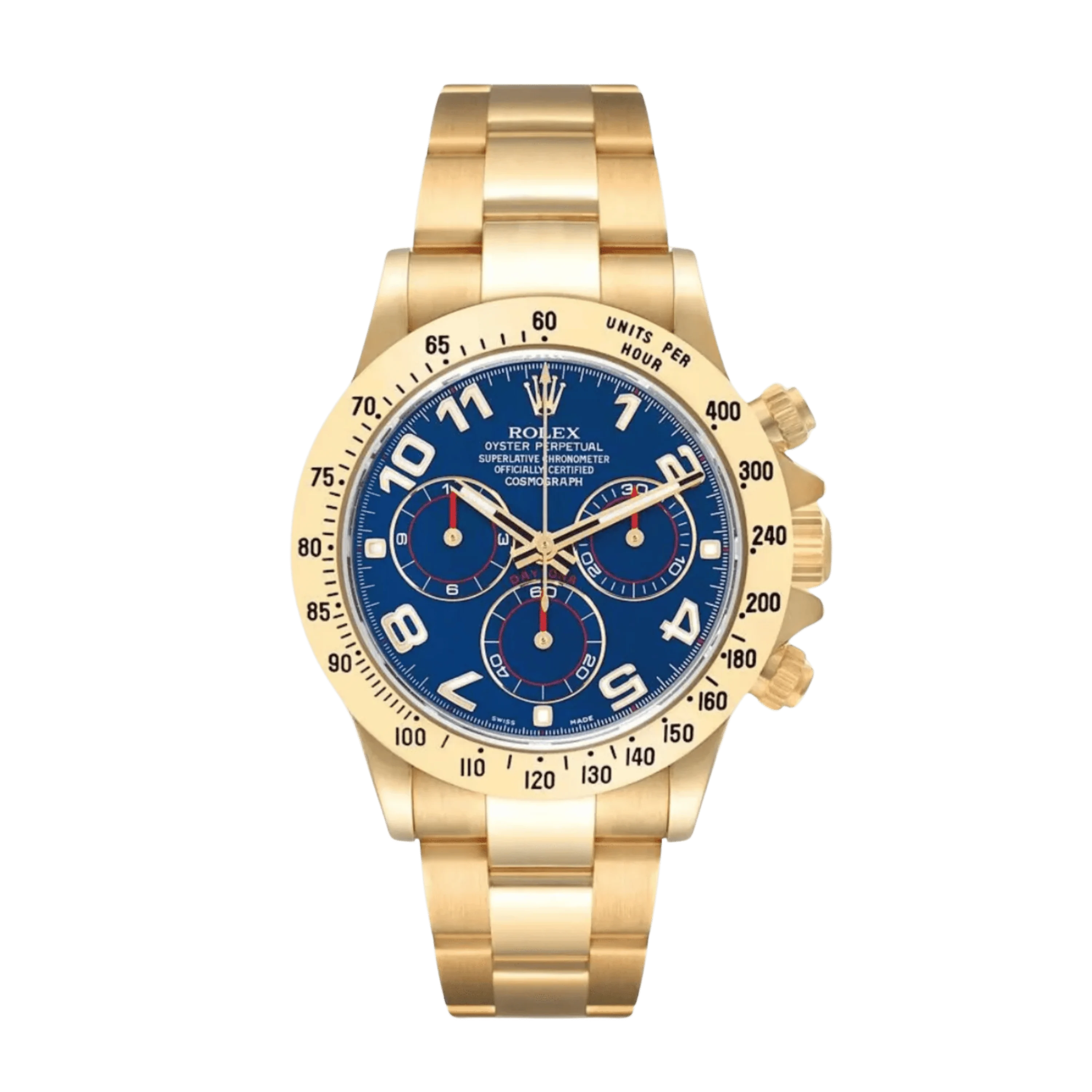 Rolex Daytona Blue Dial Yellow Gold Style Automatic Watch / AAA Grade