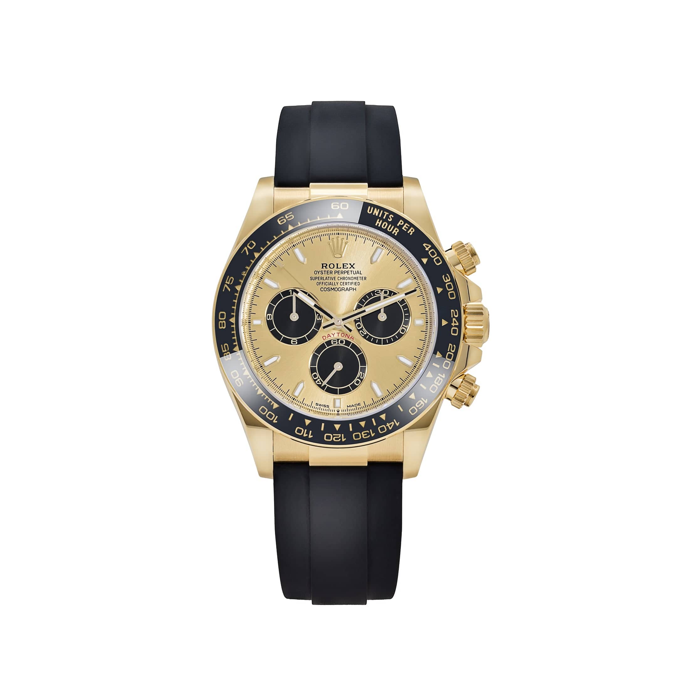 Rolex Daytona Champagne and Black Dial Yellow Gold Style Automatic Watch / AAA Grade