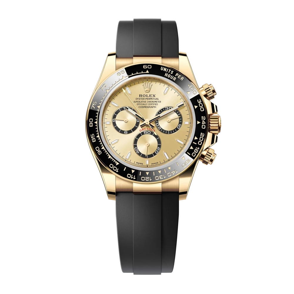 Rolex Daytona Champagne and Black Dial Yellow Gold Style Automatic Watch / AAA Grade