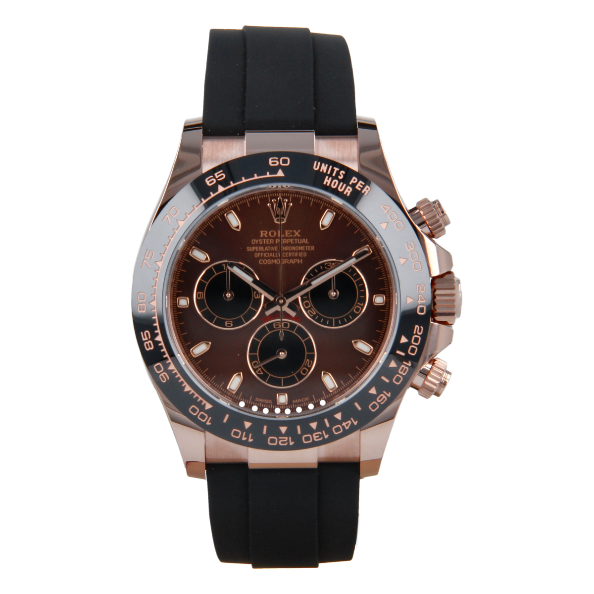 Rolex Daytona Chocolate Dial Everose Gold Oysterflex Style Automatic Watch / AAA Grade