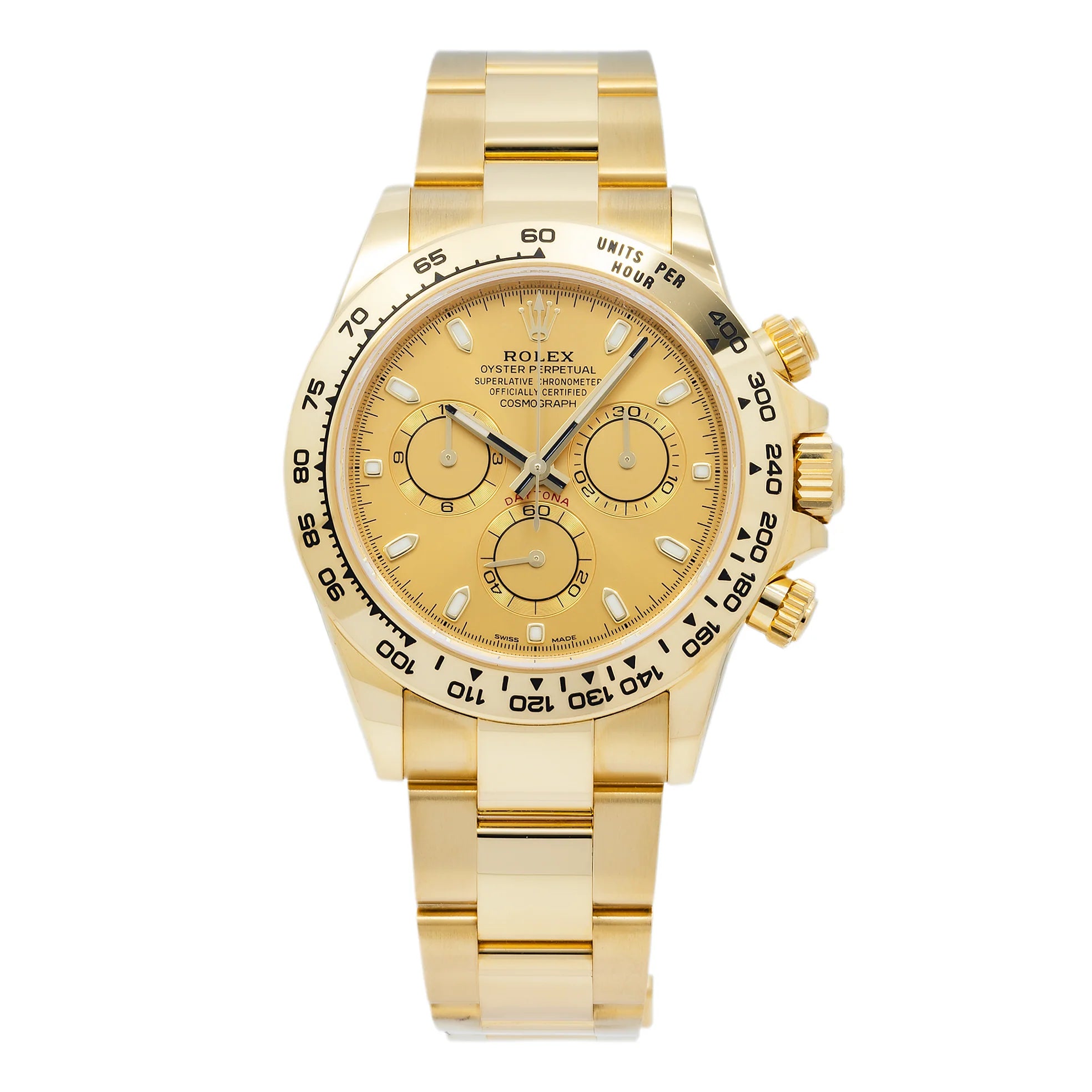 Rolex Daytona Gold Dial Yellow Gold Style Automatic Watch / AAA Grade