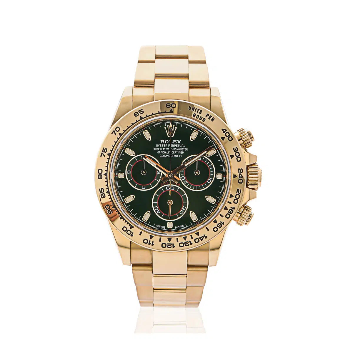 Rolex Daytona Green Dial Yellow Gold Style Automatic Watch / AAA Grade