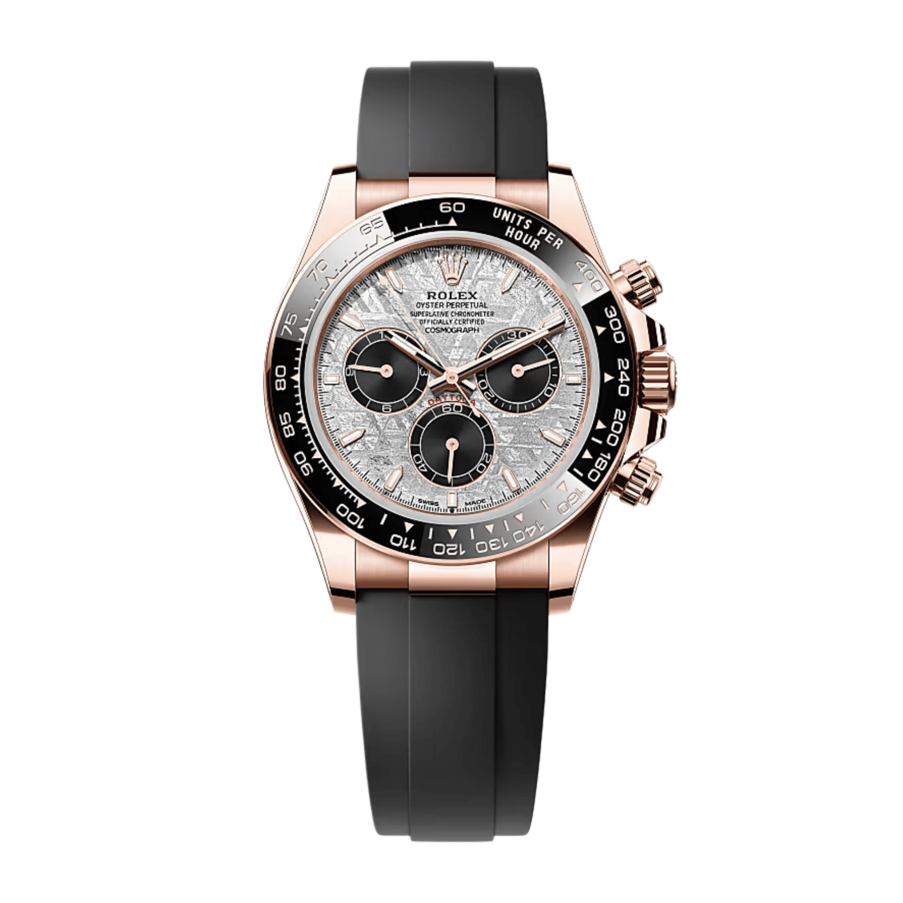 Rolex Daytona Meteorite Dial Rose Gold Oysterflex Style Automatic Watch / AAA Grade