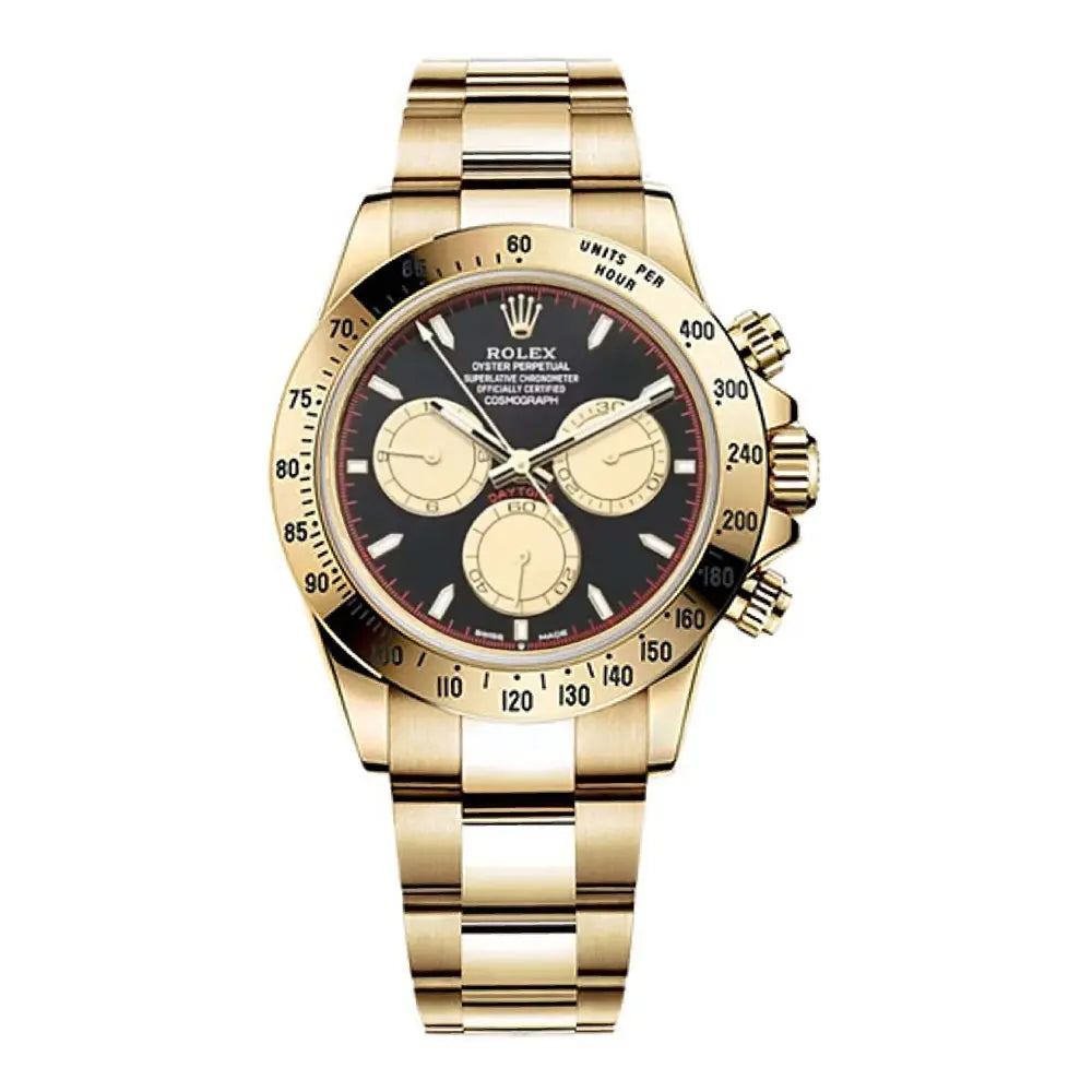 Rolex Daytona Paul Newman Black Dial Yellow Gold Style Automatic Watch / AAA Grade