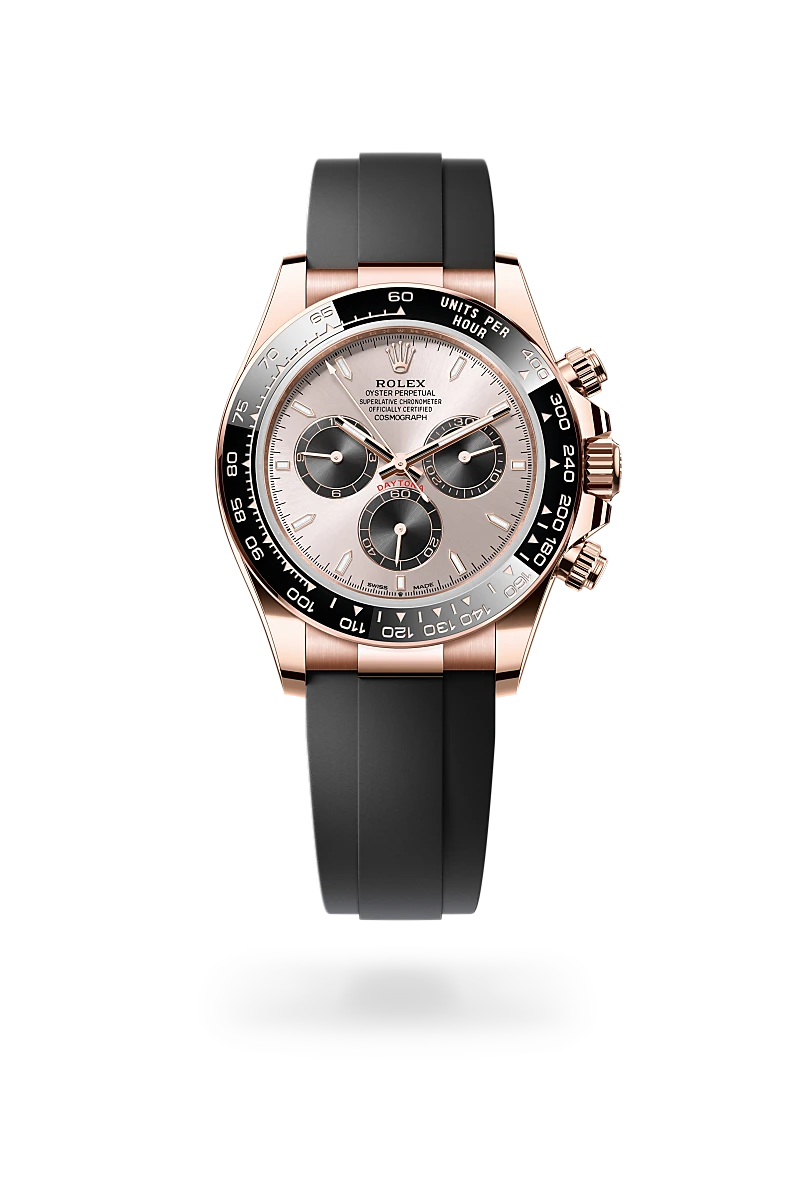 Rolex Daytona Pink White Dial Everose Gold Oysterflex Style Automatic Watch / AAA Grade