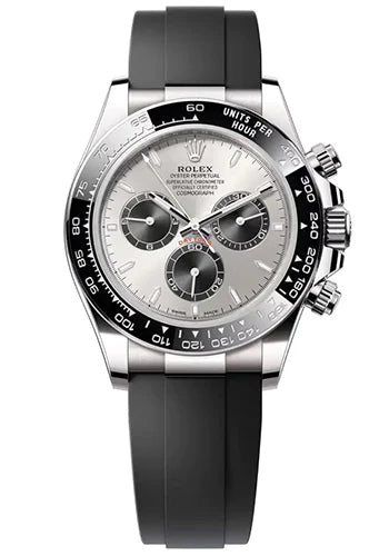 Rolex Daytona Silver Dial White Gold Oysterflex Style Automatic Watch / AAA Grade
