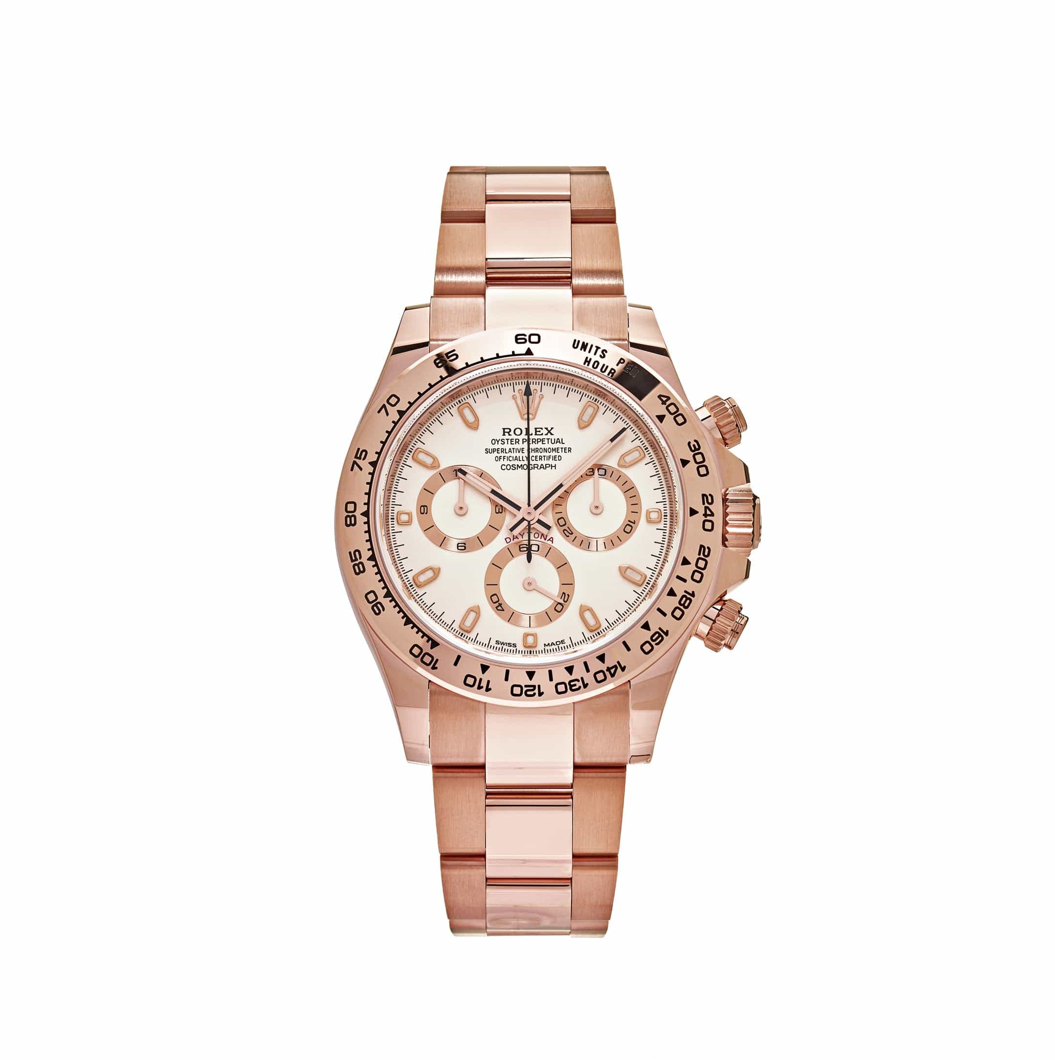 Rolex Daytona White Dial Rose Gold Style Automatic Watch / AAA Grade