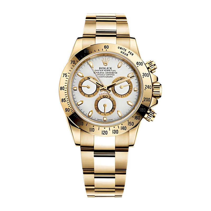 Rolex Daytona White Dial Yellow Gold Style Automatic Watch / AAA Grade