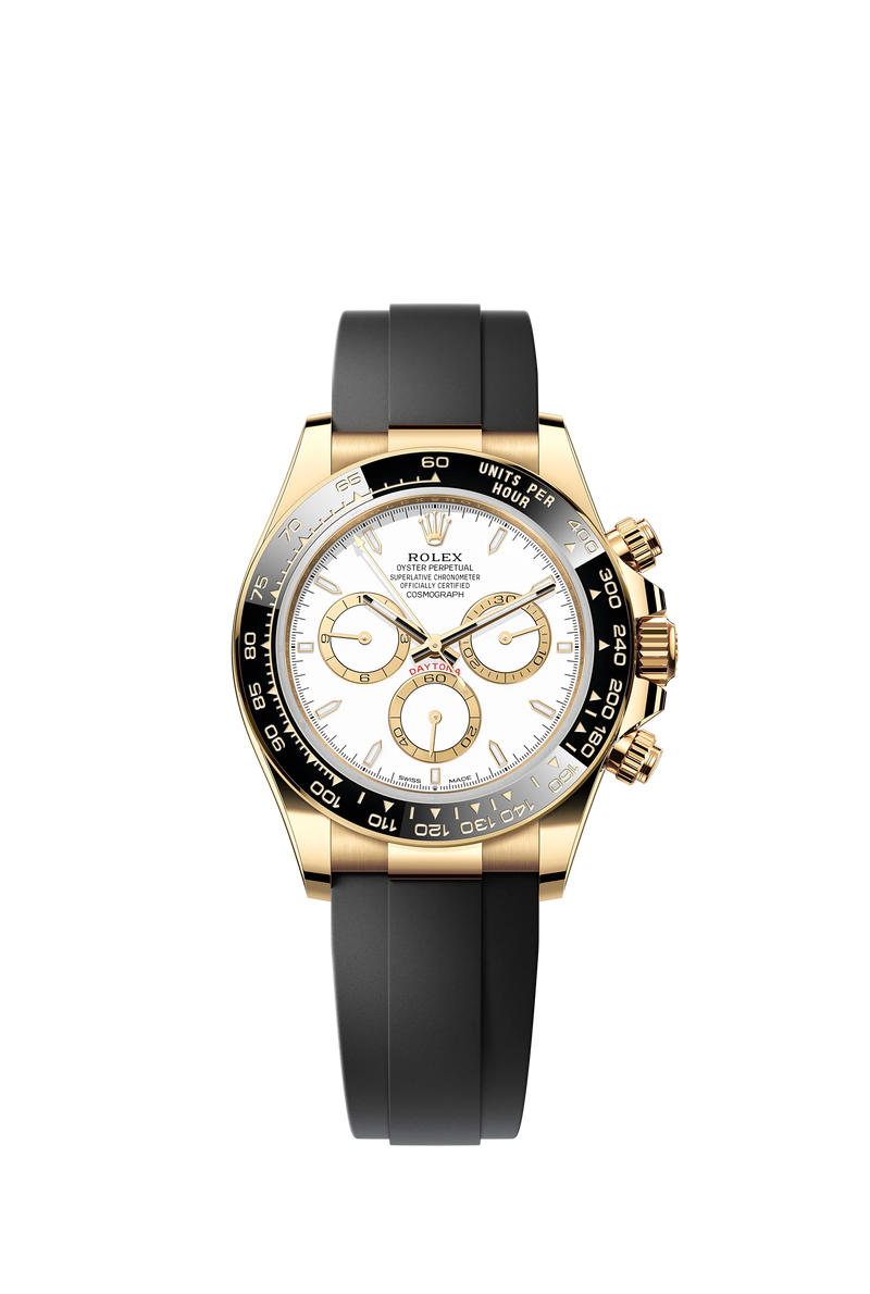 Rolex Daytona White Dial Yellow Gold Oysterflex Style Automatic Watch / AAA Grade
