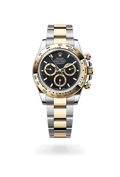 Rolex Daytona Yellow Gold and Black Dial Two Tone Style Automatic Watch / AAA Grade